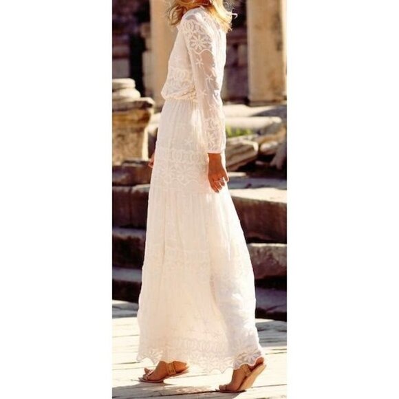 Zara peasant lace Maxi Dress - Picture 6 of 6